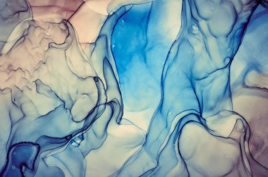 Alkol mürekkebi renkleri saydam. Soyut çok renkli mermer desen arkaplanı. Tasarım kağıdı, duvar kağıdı. Akrilik boyaları karıştırıyorum. Modern akışkan sanat. Alkol Mürekkebi Deseni