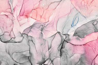 Alkol mürekkebi renkleri saydam. Soyut çok renkli mermer desen arkaplanı. Tasarım kağıdı, duvar kağıdı. Akrilik boyaları karıştırıyorum. Modern akışkan sanat. Alkol Mürekkebi Deseni