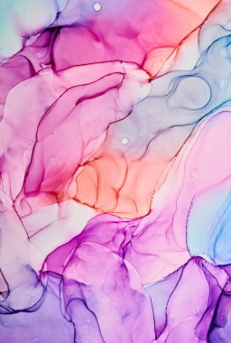 Alkol mürekkebi renkleri saydam. Soyut çok renkli mermer desen arkaplanı. Tasarım kağıdı, duvar kağıdı. Akrilik boyaları karıştırıyorum. Modern akışkan sanat. Alkol Mürekkebi Deseni