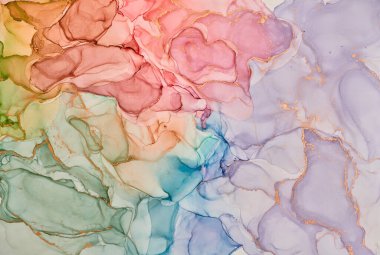 Alkol mürekkebi renkleri saydam. Soyut çok renkli mermer desen arkaplanı. Tasarım kağıdı, duvar kağıdı. Akrilik boyaları karıştırıyorum. Modern akışkan sanat. Alkol Mürekkebi Deseni