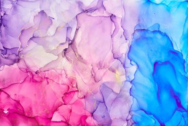 Alkol mürekkebi renkleri saydam. Soyut çok renkli mermer desen arkaplanı. Tasarım kağıdı, duvar kağıdı. Akrilik boyaları karıştırıyorum. Modern akışkan sanat. Alkol Mürekkebi Deseni