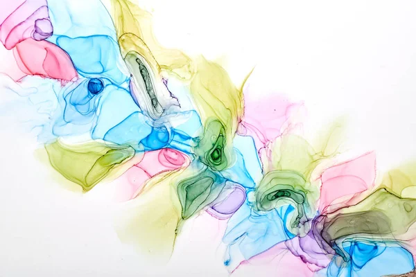 Alkol mürekkebi renkleri saydam. Soyut çok renkli mermer desen arkaplanı. Tasarım kağıdı, duvar kağıdı. Akrilik boyaları karıştırıyorum. Modern akışkan sanat. Alkol Mürekkebi Deseni