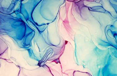 Alkol mürekkebi renkleri saydam. Soyut çok renkli mermer desen arkaplanı. Tasarım kağıdı, duvar kağıdı. Akrilik boyaları karıştırıyorum. Modern akışkan sanat. Alkol Mürekkebi Deseni