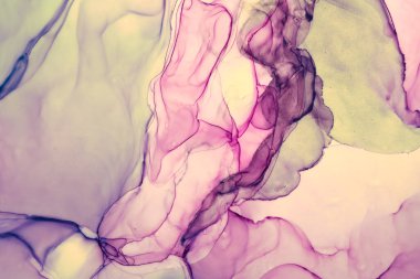 Alkol mürekkebi renkleri saydam. Soyut çok renkli mermer desen arkaplanı. Tasarım kağıdı, duvar kağıdı. Akrilik boyaları karıştırıyorum. Modern akışkan sanat. Alkol Mürekkebi Deseni