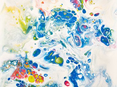 Sihirli Sıvı Sanatı. Soyut renkli arka plan, duvar kağıdı. Boyaları karıştırıyorum. Modern sanat. Mermer dokusu. Renkli tuval.