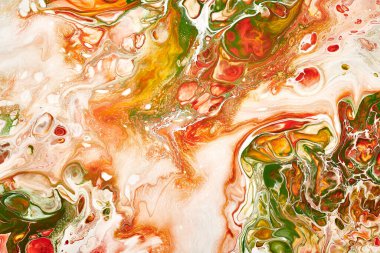 Sihirli Sıvı Sanatı. Soyut renkli arka plan, duvar kağıdı. Boyaları karıştırıyorum. Modern sanat. Mermer dokusu. Renkli tuval.