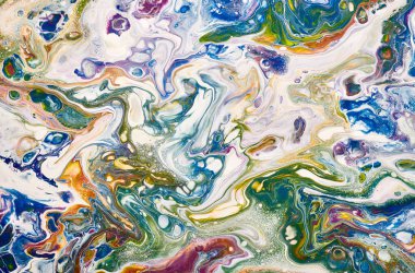 Sihirli Sıvı Sanatı. Soyut renkli arka plan, duvar kağıdı. Boyaları karıştırıyorum. Modern sanat. Mermer dokusu. Renkli tuval.