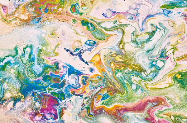 Sihirli Sıvı Sanatı. Soyut renkli arka plan, duvar kağıdı. Boyaları karıştırıyorum. Modern sanat. Mermer dokusu. Renkli tuval.