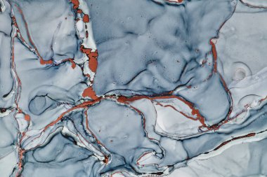 Alkol mürekkebi renkleri saydam. Soyut çok renkli mermer desen arkaplanı. Tasarım kağıdı, duvar kağıdı. Akrilik boyaları karıştırıyorum. Modern akışkan sanat. Alkol Mürekkebi Deseni