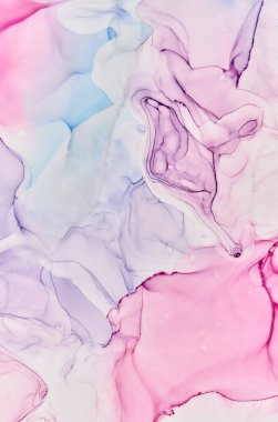 Alkol mürekkebi renkleri saydam. Soyut çok renkli mermer desen arkaplanı. Tasarım kağıdı, duvar kağıdı. Akrilik boyaları karıştırıyorum. Modern akışkan sanat. Alkol Mürekkebi Deseni