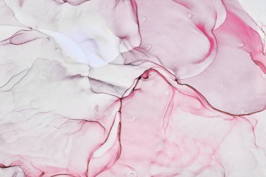 Alkol mürekkebi renkleri saydam. Soyut çok renkli mermer desen arkaplanı. Tasarım kağıdı, duvar kağıdı. Akrilik boyaları karıştırıyorum. Modern akışkan sanat. Alkol Mürekkebi Deseni