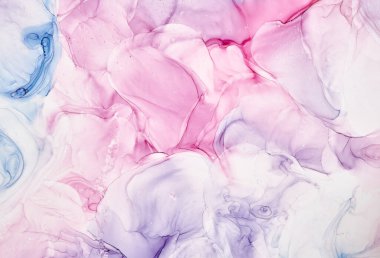 Alkol mürekkebi renkleri saydam. Soyut çok renkli mermer desen arkaplanı. Tasarım kağıdı, duvar kağıdı. Akrilik boyaları karıştırıyorum. Modern akışkan sanat. Alkol Mürekkebi Deseni