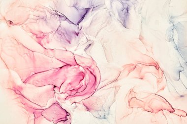 Alkol mürekkebi renkleri saydam. Soyut çok renkli mermer desen arkaplanı. Tasarım kağıdı, duvar kağıdı. Akrilik boyaları karıştırıyorum. Modern akışkan sanat. Alkol Mürekkebi Deseni