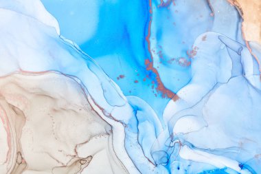 Alkol mürekkebi renkleri saydam. Soyut çok renkli mermer desen arkaplanı. Tasarım kağıdı, duvar kağıdı. Akrilik boyaları karıştırıyorum. Modern akışkan sanat. Alkol Mürekkebi Deseni