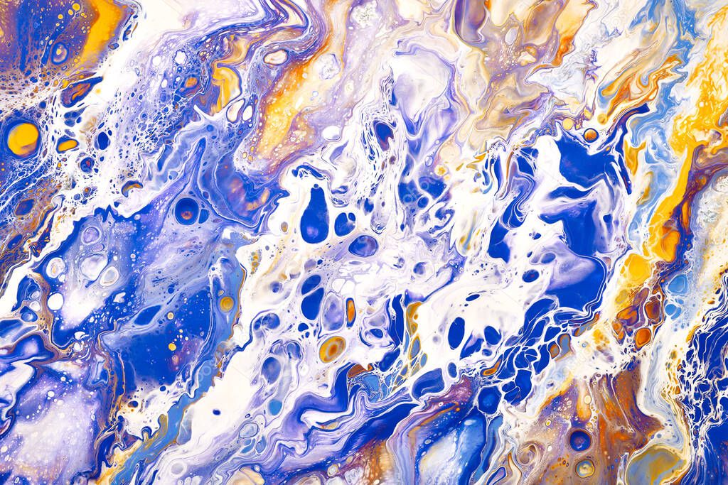 Magic Fluid Art. Abstract colorful background, wallpaper. Mixing  paints. Modern art. Marble texture. Colorful canvas.