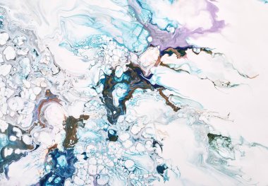 Sihirli Sıvı Sanatı. Soyut renkli arka plan, duvar kağıdı. Boyaları karıştırıyorum. Modern sanat. Mermer dokusu. Renkli tuval.