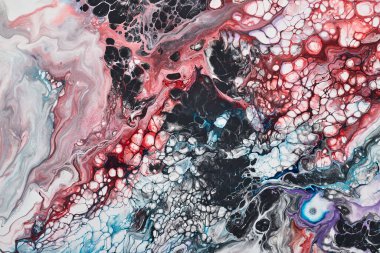 Sihirli Sıvı Sanatı. Soyut renkli arka plan, duvar kağıdı. Boyaları karıştırıyorum. Modern sanat. Mermer dokusu. Renkli tuval.