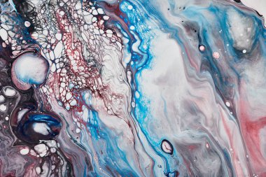 Sihirli Sıvı Sanatı. Soyut renkli arka plan, duvar kağıdı. Boyaları karıştırıyorum. Modern sanat. Mermer dokusu. Renkli tuval.