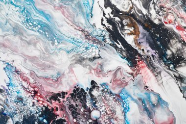 Sihirli Sıvı Sanatı. Soyut renkli arka plan, duvar kağıdı. Boyaları karıştırıyorum. Modern sanat. Mermer dokusu. Renkli tuval.