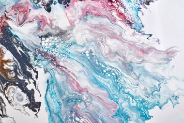 Sihirli Sıvı Sanatı. Soyut renkli arka plan, duvar kağıdı. Boyaları karıştırıyorum. Modern sanat. Mermer dokusu. Renkli tuval.