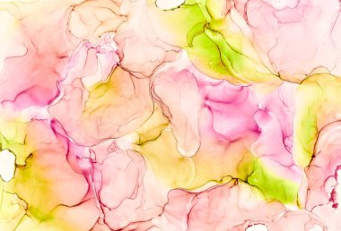 Alkol mürekkebi renkleri saydam. Soyut çok renkli mermer desen arkaplanı. Tasarım kağıdı, duvar kağıdı. Akrilik boyaları karıştırıyorum. Modern akışkan sanat. Alkol Mürekkebi Deseni