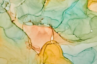 Alkol mürekkebi renkleri saydam. Soyut çok renkli mermer desen arkaplanı. Tasarım kağıdı, duvar kağıdı. Akrilik boyaları karıştırıyorum. Modern akışkan sanat. Alkol Mürekkebi Deseni