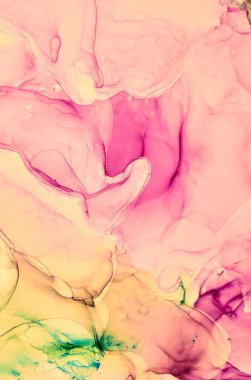 Alkol mürekkebi renkleri saydam. Soyut çok renkli mermer desen arkaplanı. Tasarım kağıdı, duvar kağıdı. Akrilik boyaları karıştırıyorum. Modern akışkan sanat. Alkol Mürekkebi Deseni