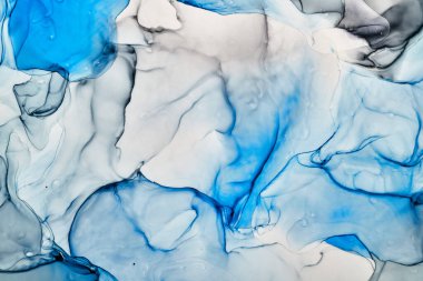 Alkol mürekkebi renkleri saydam. Soyut çok renkli mermer desen arkaplanı. Tasarım kağıdı, duvar kağıdı. Akrilik boyaları karıştırıyorum. Modern akışkan sanat. Alkol Mürekkebi Deseni