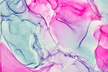 Alkol mürekkebi renkleri saydam. Soyut çok renkli mermer desen arkaplanı. Tasarım kağıdı, duvar kağıdı. Akrilik boyaları karıştırıyorum. Modern akışkan sanat. Alkol Mürekkebi Deseni