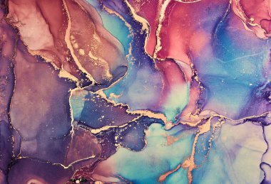 Alkol mürekkebi renkleri saydam. Soyut çok renkli mermer desen arkaplanı. Tasarım kağıdı, duvar kağıdı. Akrilik boyaları karıştırıyorum. Modern akışkan sanat. Alkol Mürekkebi Deseni