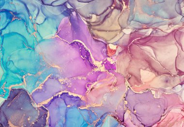 Alkol mürekkebi renkleri saydam. Soyut çok renkli mermer desen arkaplanı. Tasarım kağıdı, duvar kağıdı. Akrilik boyaları karıştırıyorum. Modern akışkan sanat. Alkol Mürekkebi Deseni