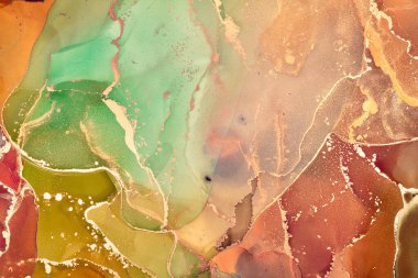 Alkol mürekkebi renkleri saydam. Soyut çok renkli mermer desen arkaplanı. Tasarım kağıdı, duvar kağıdı. Akrilik boyaları karıştırıyorum. Modern akışkan sanat. Alkol Mürekkebi Deseni