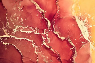 Alkol mürekkebi renkleri saydam. Soyut çok renkli mermer desen arkaplanı. Tasarım kağıdı, duvar kağıdı. Akrilik boyaları karıştırıyorum. Modern akışkan sanat. Alkol Mürekkebi Deseni