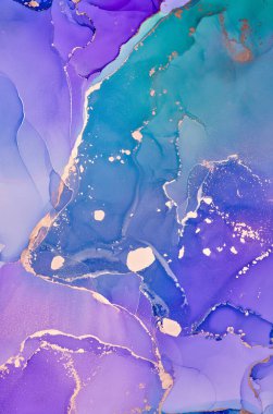 Alkol mürekkebi renkleri saydam. Soyut çok renkli mermer desen arkaplanı. Tasarım kağıdı, duvar kağıdı. Akrilik boyaları karıştırıyorum. Modern akışkan sanat. Alkol Mürekkebi Deseni