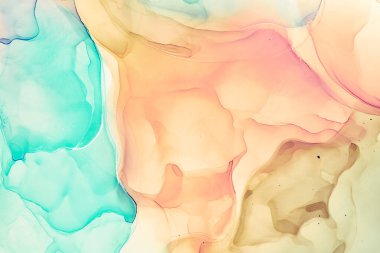 Alkol mürekkebi renkleri saydam. Soyut çok renkli mermer desen arkaplanı. Tasarım kağıdı, duvar kağıdı. Akrilik boyaları karıştırıyorum. Modern akışkan sanat. Alkol Mürekkebi Deseni