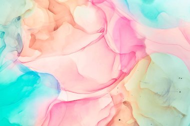 Alkol mürekkebi renkleri saydam. Soyut çok renkli mermer desen arkaplanı. Tasarım kağıdı, duvar kağıdı. Akrilik boyaları karıştırıyorum. Modern akışkan sanat. Alkol Mürekkebi Deseni