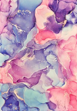 Alkol mürekkebi renkleri saydam. Soyut çok renkli mermer desen arkaplanı. Tasarım kağıdı, duvar kağıdı. Akrilik boyaları karıştırıyorum. Modern akışkan sanat. Alkol Mürekkebi Deseni