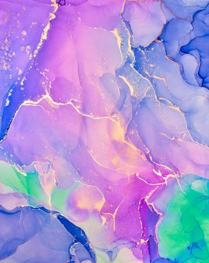 Alkol mürekkebi renkleri saydam. Soyut çok renkli mermer desen arkaplanı. Tasarım kağıdı, duvar kağıdı. Akrilik boyaları karıştırıyorum. Modern akışkan sanat. Alkol Mürekkebi Deseni