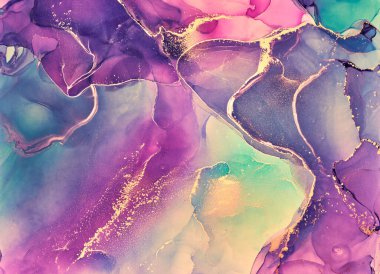 Alkol mürekkebi renkleri saydam. Soyut çok renkli mermer desen arkaplanı. Tasarım kağıdı, duvar kağıdı. Akrilik boyaları karıştırıyorum. Modern akışkan sanat. Alkol Mürekkebi Deseni