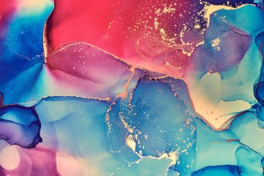 Alkol mürekkebi renkleri saydam. Soyut çok renkli mermer desen arkaplanı. Tasarım kağıdı, duvar kağıdı. Akrilik boyaları karıştırıyorum. Modern akışkan sanat. Alkol Mürekkebi Deseni