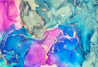 Alkol mürekkebi renkleri saydam. Soyut çok renkli mermer desen arkaplanı. Tasarım kağıdı, duvar kağıdı. Akrilik boyaları karıştırıyorum. Modern akışkan sanat. Alkol Mürekkebi Deseni