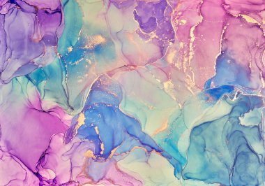 Alkol mürekkebi renkleri saydam. Soyut çok renkli mermer desen arkaplanı. Tasarım kağıdı, duvar kağıdı. Akrilik boyaları karıştırıyorum. Modern akışkan sanat. Alkol Mürekkebi Deseni