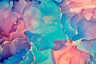 Alkol mürekkebi renkleri saydam. Soyut çok renkli mermer desen arkaplanı. Tasarım kağıdı, duvar kağıdı. Akrilik boyaları karıştırıyorum. Modern akışkan sanat. Alkol Mürekkebi Deseni
