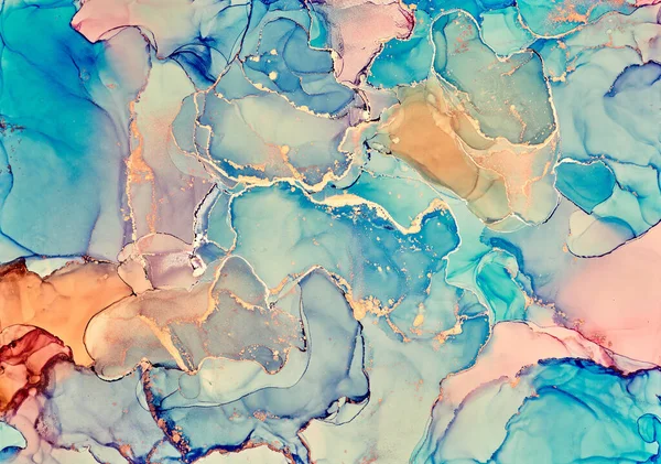 Alcohol Ink Colors Translucent Abstract Multicolored Marble Texture Background Design — Stock Photo, Image