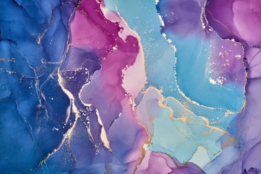 Alkol mürekkebi renkleri saydam. Soyut çok renkli mermer desen arkaplanı. Tasarım kağıdı, duvar kağıdı. Akrilik boyaları karıştırıyorum. Modern akışkan sanat. Alkol Mürekkebi Deseni
