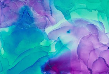Alkol mürekkebi renkleri saydam. Soyut çok renkli mermer desen arkaplanı. Tasarım kağıdı, duvar kağıdı. Akrilik boyaları karıştırıyorum. Modern akışkan sanat. Alkol Mürekkebi Deseni