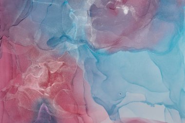 Alkol mürekkebi renkleri saydam. Soyut çok renkli mermer desen arkaplanı. Tasarım kağıdı, duvar kağıdı. Akrilik boyaları karıştırıyorum. Modern akışkan sanat. Alkol Mürekkebi Deseni