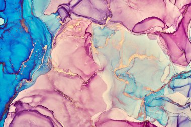 Alkol mürekkebi renkleri saydam. Soyut çok renkli mermer desen arkaplanı. Tasarım kağıdı, duvar kağıdı. Akrilik boyaları karıştırıyorum. Modern akışkan sanat. Alkol Mürekkebi Deseni