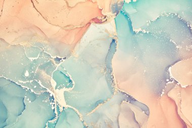 Alkol mürekkebi renkleri saydam. Soyut çok renkli mermer desen arkaplanı. Tasarım kağıdı, duvar kağıdı. Akrilik boyaları karıştırıyorum. Modern akışkan sanat. Alkol Mürekkebi Deseni