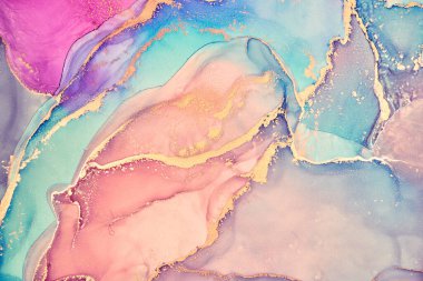 Alkol mürekkebi renkleri saydam. Soyut çok renkli mermer desen arkaplanı. Tasarım kağıdı, duvar kağıdı. Akrilik boyaları karıştırıyorum. Modern akışkan sanat. Alkol Mürekkebi Deseni